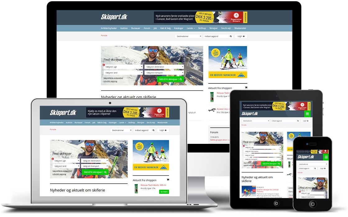 Portalen Skisport.dk med online shop